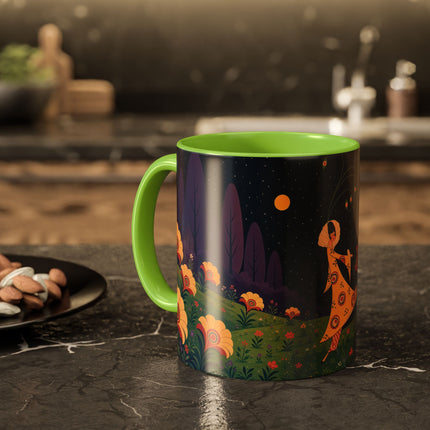 🌙🌼 The Moonlit Floral Dancer Colorful Mug – Art Deco Garden Fantasy