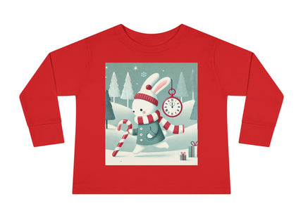 Candy Cane Timekeeper Bunny Toddler Long Sleeve Tee