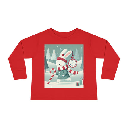 Candy Cane Timekeeper Bunny Toddler Long Sleeve Tee