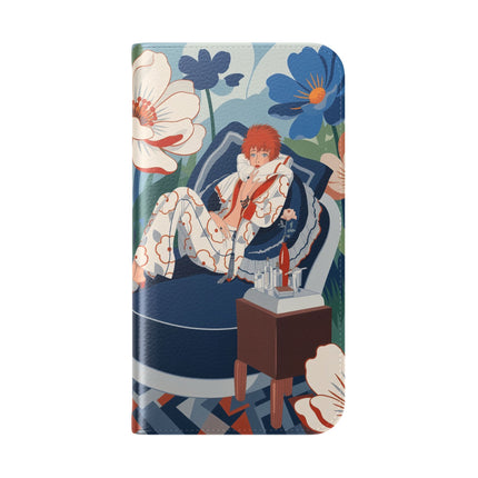 🌺🪞 The Lady Of The Grand Flower Salon Flip Case – Art Deco Floral Elegance
