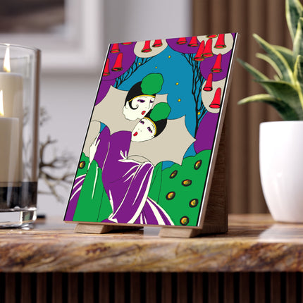 Two Pierrots Ceramic Tile