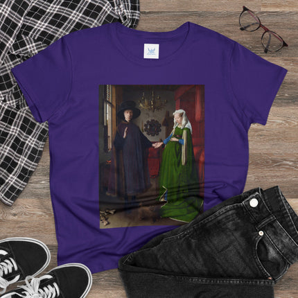 Arnolfini Portrait by Jan Van Eyck Women's Midweight Cotton Tee