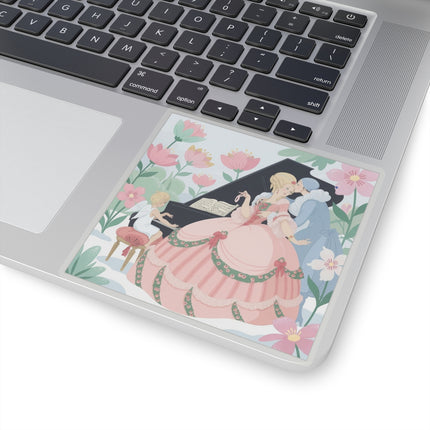 🎹💕 The Christmas Serenade Kiss-Cut Sticker – Art Deco Holiday Romance