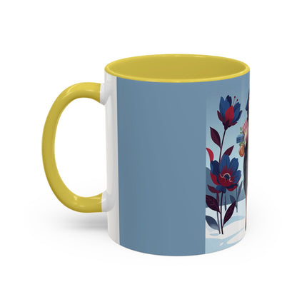 🎁🌺 The Christmas Gift Garden Stroll Colorful Mug – Art Deco Holiday Fantasy