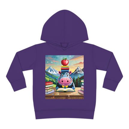 Hippos Hit the Books Toddler Pullover Fleece Hoodie