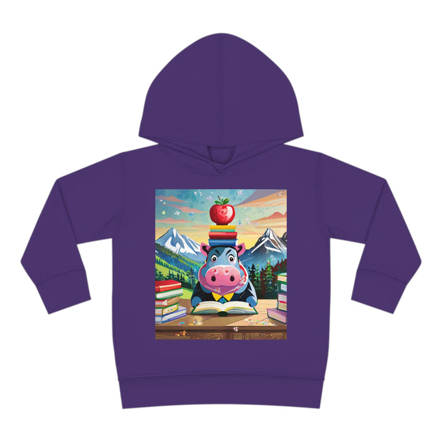 Hippos Hit the Books Toddler Pullover Fleece Hoodie