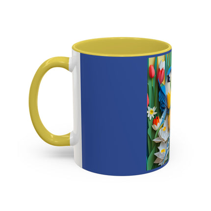 Blue Jays in a Spring Garden Colorful Mugs (11oz, 15oz)