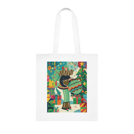 🎄🎁 The Lady Of The Christmas Ornament Cotton Tote Bag – Art Deco Holiday Fantasy