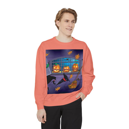Whimsical Halloween Mischief Unisex Garment-Dyed Sweatshirt