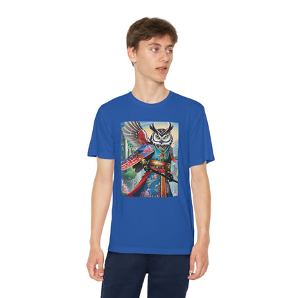 Cyberpunk Samurai Owl Youth Competitor Tee