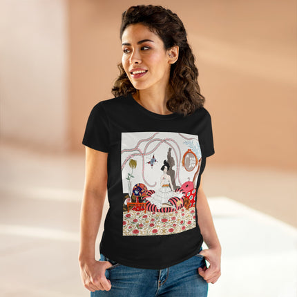🌹🐕 The Rose Salon Companion Cotton Tee – Art Deco Fashion & Dog Elegance