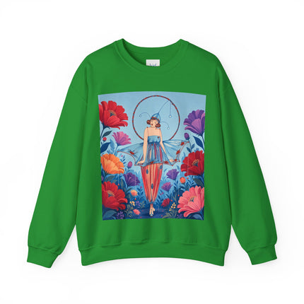 🎪🌺 The Flower Garden Harlequin Crewneck Sweatshirt – Art Deco Fashion Whimsy