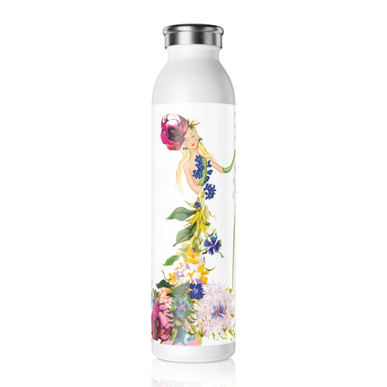 Blooming Splendor: A Floral Transformation Slim Water Bottle