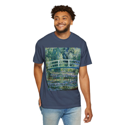Water Lilies and Japanese Bridge by Claude Monet Unisex Garment-Dyed T-shirt