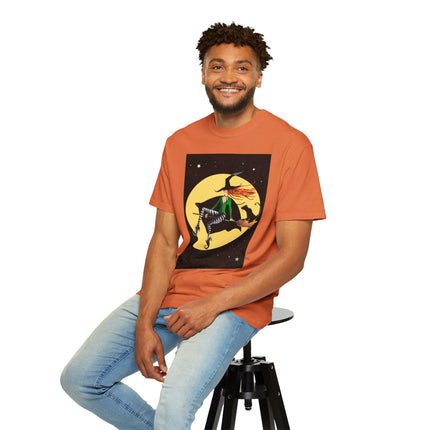 A Witch’s Moonlit Flight Unisex Garment-Dyed T-shirt