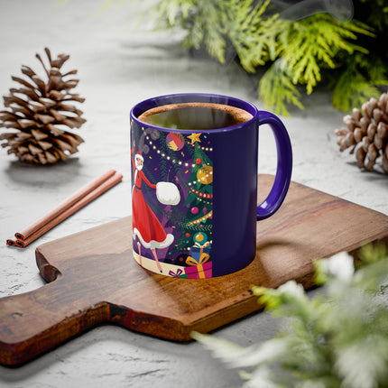🎄❄️ The Christmas Snowball Dance Colorful Mug – Whimsical Holiday Fashion Fantasy