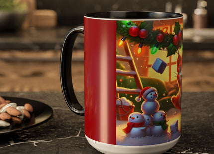 Naughty or Nice Kitten Christmas Colorful Mugs (11oz, 15oz)
