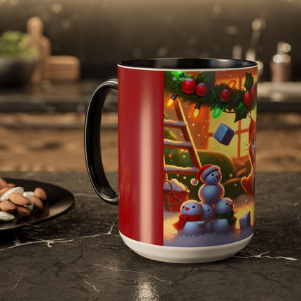 Naughty or Nice Kitten Christmas Colorful Mugs (11oz, 15oz)