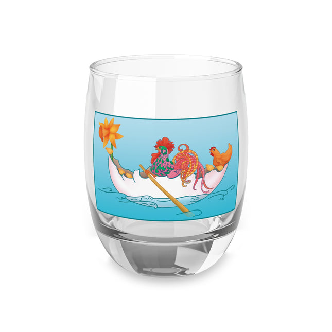 A Rooster's Seafaring Adventure Whiskey Glass