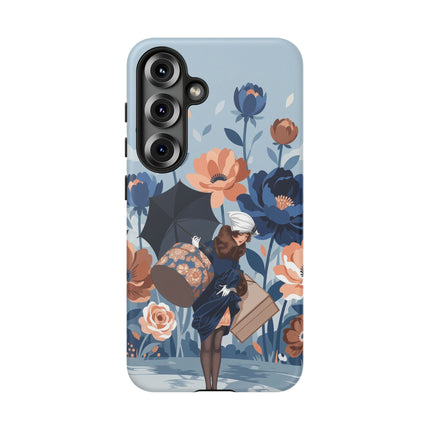 ☂️🌺 The Lady Of The Traveling Garden Phone Case – Art Deco Floral Adventure