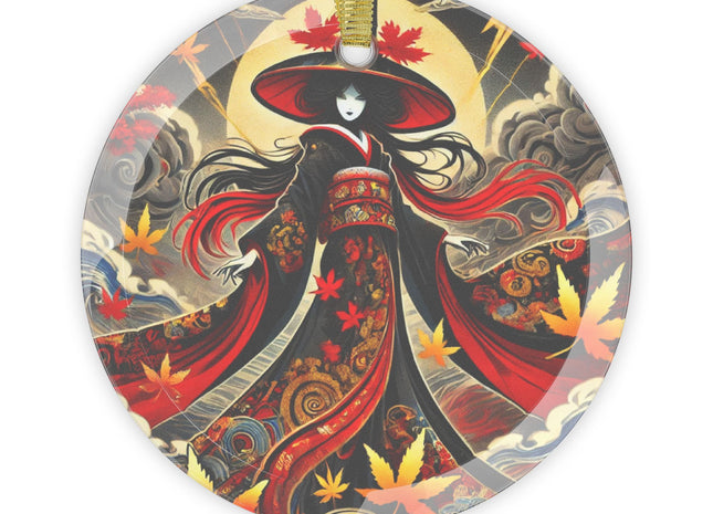 Dramatic Kabuki Witch Glass Ornaments