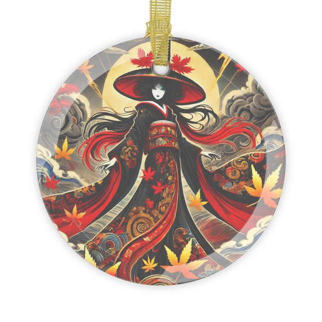 Dramatic Kabuki Witch Glass Ornaments