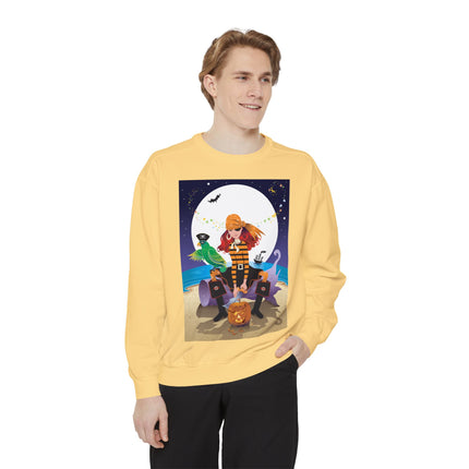 Moonlit Pirate Halloween Unisex Garment-Dyed Sweatshirt