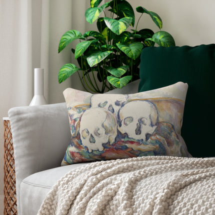 The Three Skulls by Paul Cézanne Spun Polyester Lumbar Pillow