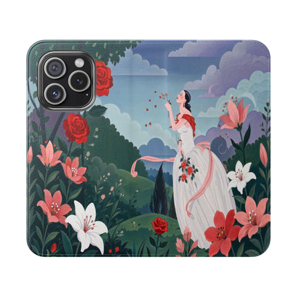🌹💌 The Garden Of Blown Kisses Flip Case – Art Deco Floral Romance