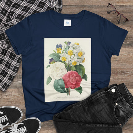 Choix des plus belles fleurs, Plate 015 by Pierre Joseph Redouté Women's Midweight Cotton Tee