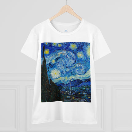 The Starry Night by Vincent Van Gogh Women's Midweight Cotton Tee