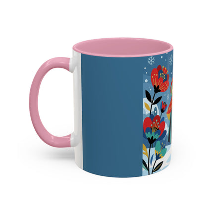 ❤️❄️ The Winter Heart Messenger Colorful Mug – Art Deco Snow Garden Fantasy