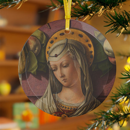 Madonna and Child by Carlo Crivelli Glass Ornament