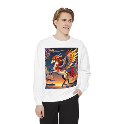 Flame-Winged Horse at Sunset Sweatshirt