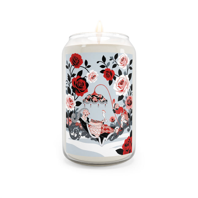 🌹🎪 The Rose Garden Court Scented Soy Candle – Art Deco Floral Whimsy