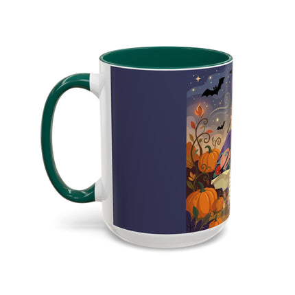 🌙🎃 The Moonlit Garden Walk Colorful Mug – Elegant Halloween Charm