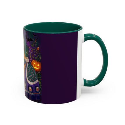 🎭🎃 The Masquerade Beneath The Pumpkin Lantern Colorful Mug – Theatrical Halloween Charm