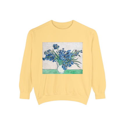 Irises by Vincent Van Gogh Unisex Garment-Dyed Sweatshirt
