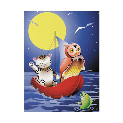 Embarking on a Moonlit Journey – Whimsical Owl and Pussy Cat Sailing Adventure