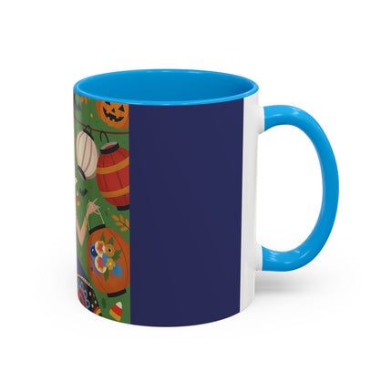 🏮🎃 The Lady Of Halloween Lanterns Colorful Mug – Colorful Art Deco Halloween Charm
