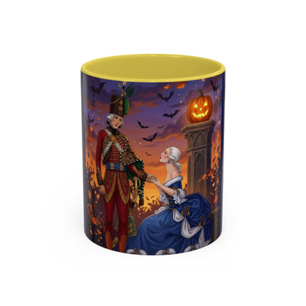 🎃💙 The Pumpkin Lantern Courtship Colorful Mug – Romantic Halloween Elegance