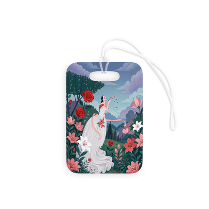🌹💌 The Garden Of Blown Kisses Luggage Tag – Art Deco Floral Romance