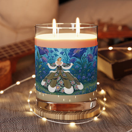 💜🌸 The Enchanted Twilight Flower Garden Scented Candle – Art Deco Floral Elegance