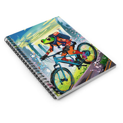Cyberpunk Frog Spiral Notebook - Ruled Line