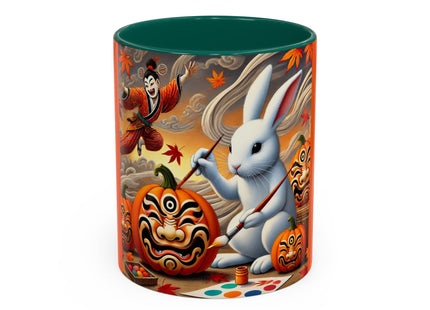 Halloween Rabbit’s Kabuki Jack-o’-Lanterns Colorful Mugs (11oz, 15oz)