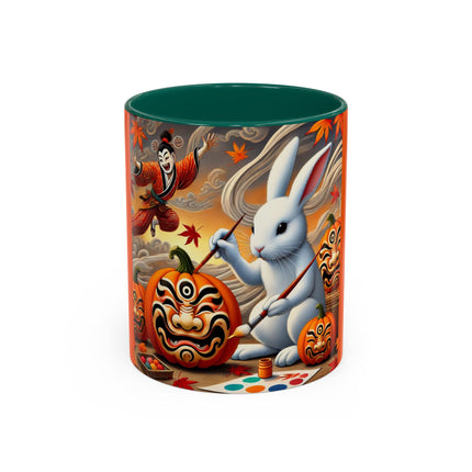Halloween Rabbit’s Kabuki Jack-o’-Lanterns Colorful Mugs (11oz, 15oz)