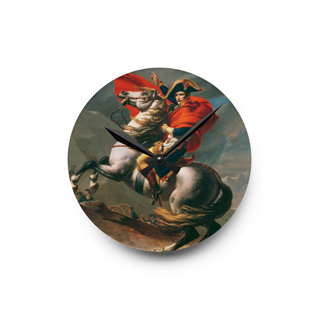 Napoleon Crossing the Alps by Jacques-Louis David Acrylic Wall Clock, Round and Square