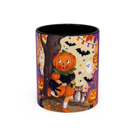 🎃🐈‍⬛ The Pumpkin Child’s Halloween Parade Colorful Mug – Whimsical Storybook Charm