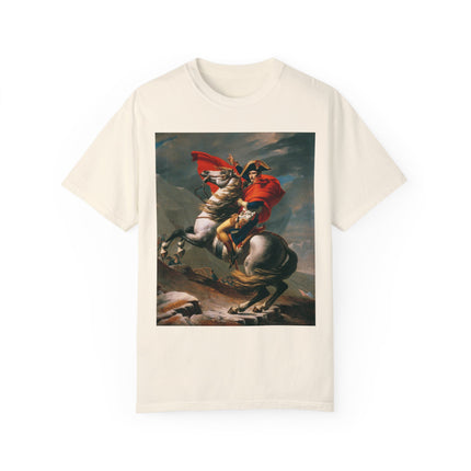 Napoleon Crossing the Alps by Jacques-Louis David Unisex Garment-Dyed T-shirt