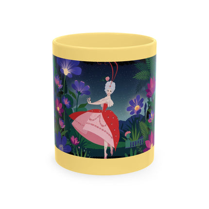 🌙🌺 The Lady Of The Midnight Flower Garden Ceramic Mug – Art Deco Floral Elegance